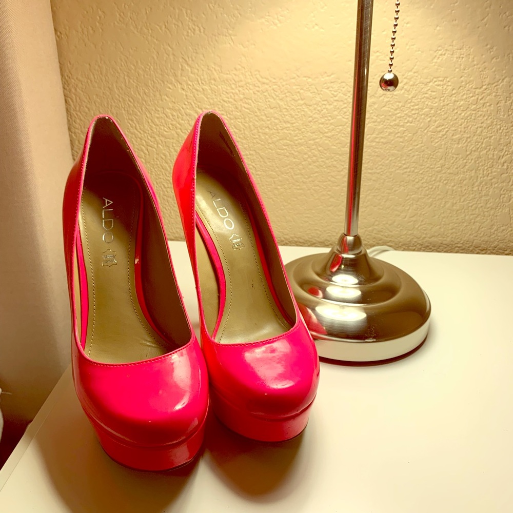 Hot pink pumps by Aldo